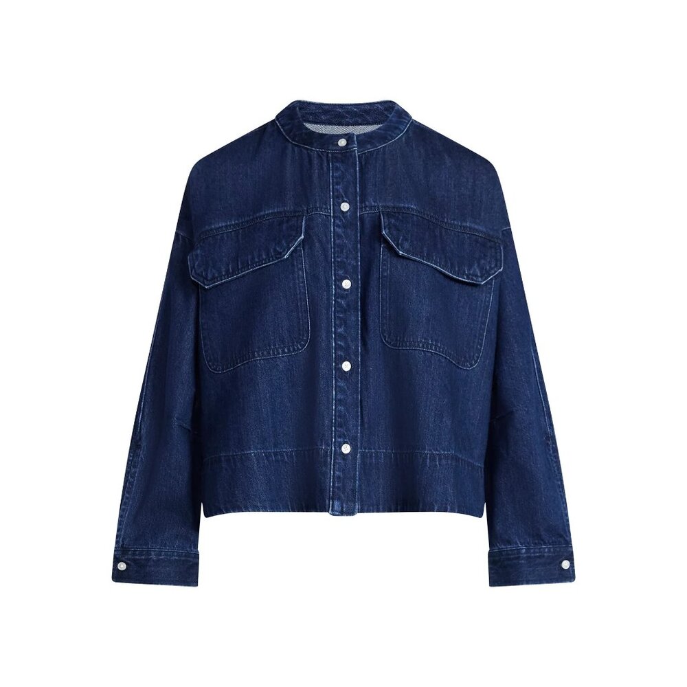 NWT Women's Plus Cropped Oversized Button-Down Shirt/Jacket